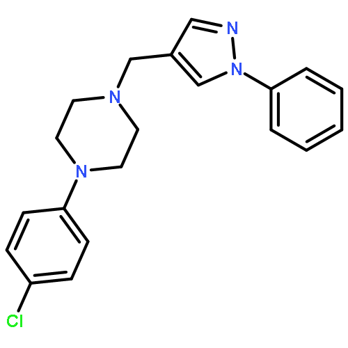 PIPERAZINE, 1-(4-CHLOROPHENYL)-4-[(1-PHENYL-1H-PYRAZOL-4-YL)METHYL]-