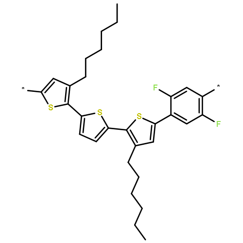 Poly[(3,3''-dihexyl[2,2':5',2''-terthiophene]-5,5''-diyl)(2,5-difluoro-1,4-phe
nylene)]