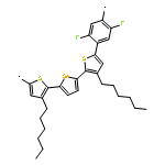 Poly[(4-hexyl-2,5-thiophenediyl)-2,5-selenophenediyl(3-hexyl-2,5-thioph
enediyl)(2,5-difluoro-1,4-phenylene)]