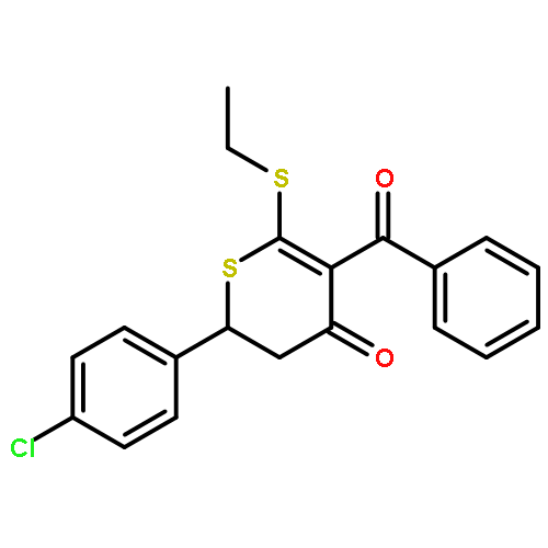 4H-Thiopyran-4-one,5-benzoyl-2-(4-chlorophenyl)-6-(ethylthio)-2,3-dihydro-