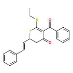 4H-Thiopyran-4-one,5-benzoyl-6-(ethylthio)-2,3-dihydro-2-(2-phenylethenyl)-