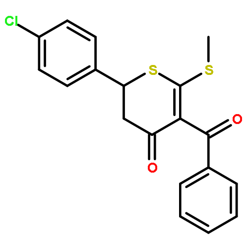 4H-Thiopyran-4-one,5-benzoyl-2-(4-chlorophenyl)-2,3-dihydro-6-(methylthio)-