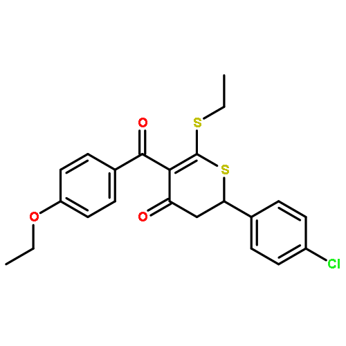 4H-Thiopyran-4-one,2-(4-chlorophenyl)-5-(4-ethoxybenzoyl)-6-(ethylthio)-2,3-dihydro-