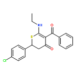 4H-Thiopyran-4-one,5-benzoyl-2-(4-chlorophenyl)-6-(ethylamino)-2,3-dihydro-