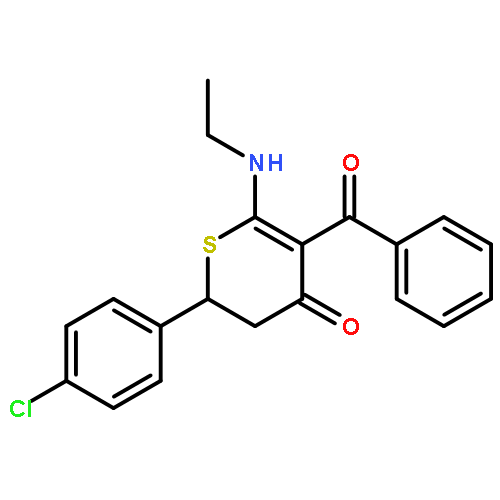 4H-Thiopyran-4-one,5-benzoyl-2-(4-chlorophenyl)-6-(ethylamino)-2,3-dihydro-