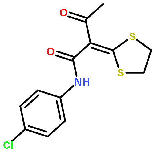 Butanamide, N-(4-chlorophenyl)-2-(1,3-dithiolan-2-ylidene)-3-oxo-