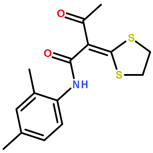 Butanamide, N-(2,4-dimethylphenyl)-2-(1,3-dithiolan-2-ylidene)-3-oxo-