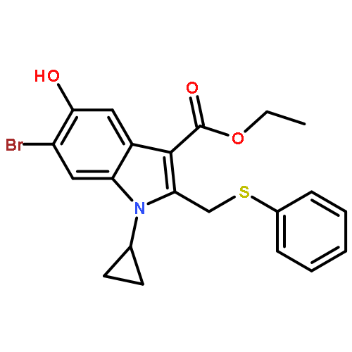 1H-Indole-3-carboxylic acid,6-bromo-1-cyclopropyl-5-hydroxy-2-[(phenylthio)methyl]-, ethyl ester