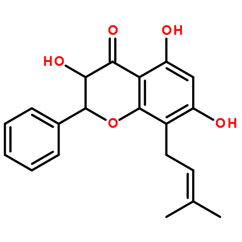 (2R,3R)-3,5,7-trihydroxy-8-(3-methylbut-2-enyl)-2-phenyl-chroman-4-one