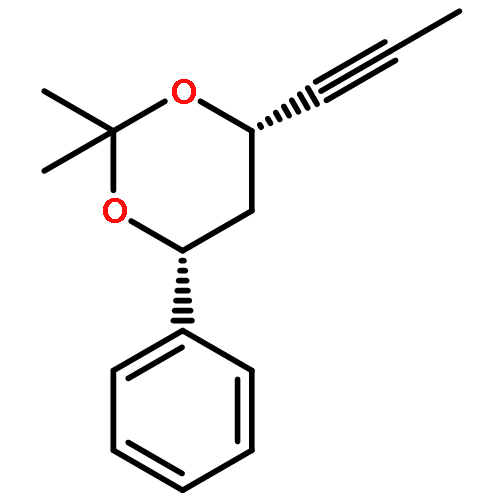 1,3-Dioxane, 2,2-dimethyl-4-phenyl-6-(1-propynyl)-, (4R,6S)-rel-