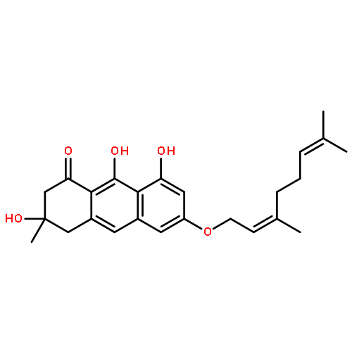 6-{[(2E)-3,7-dimethylocta-2,6-dien-1-yl]oxy}-3,8,9-trihydroxy-3-methyl-3,4-dihydroanthracen-1(2H)-one
