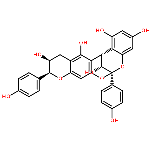 (6S,10S,11S,14S,15R)-6,10-bis(4-hydroxyphenyl)-11,12-dihydro-10H,14H-6,14-methanochromeno[7,6-d][1,3]benzodioxocine-1,3,11,13,15-pentol