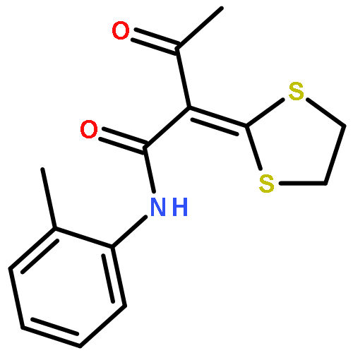 Butanamide, 2-(1,3-dithiolan-2-ylidene)-N-(2-methylphenyl)-3-oxo-