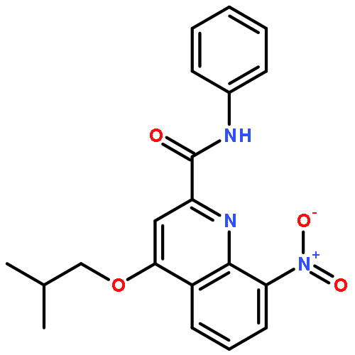 2-QUINOLINECARBOXAMIDE, 4-(2-METHYLPROPOXY)-8-NITRO-N-PHENYL-