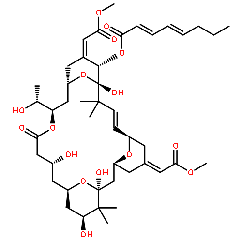 2,4-Octadienoic acid,(1S,3S,5Z,7R,8E,11S,12S,13E,15S,17R,21R,23R,25S)-1,11,21,25-tetrahydroxy-17-[(1R)-1-hydroxyethyl]-5,13-bis(2-methoxy-2-oxoethylidene)-10,10,26,26-tetramethyl-19-oxo-18,27,28,29-tetraoxatetracyclo[21.3.1.13,7.111,15]nonacos-8-en-12-ylester, (2E,4E)-