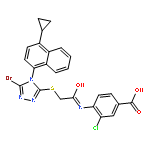 4-[[2-[[5-bromo-4-(4-cyclopropylnaphthalen-1-yl)-1,2,4-triazol-3-yl]sulfanyl]acetyl]amino]-3-chlorobenzoic acid