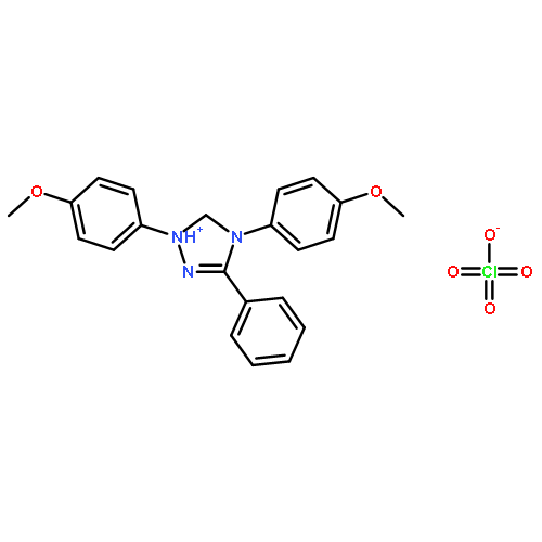 1H-1,2,4-Triazolium, 1,4-bis(4-methoxyphenyl)-3-phenyl-, perchlorate