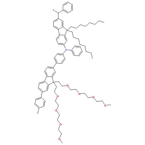 Poly[(phenylimino)(9,9-dioctyl-9H-fluorene-2,7-diyl)(phenylimino)-1,4-ph
enylene[9,9-bis(3,6,9,12-tetraoxatridec-1-yl)-9H-fluorene-2,7-diyl]-1,4-p
henylene]