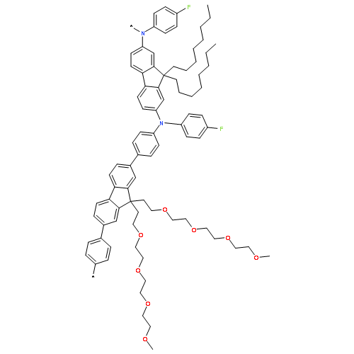 POLY[[(4-FLUOROPHENYL)IMINO](9,9-DIOCTYL-9H-FLUORENE-2,7-DIYL)[(4-FLUOROPHENYL)IMINO]-1,4-PHENYLENE[9,9-BIS(3,6,9,12-TETRAOXATRIDEC-1-YL)-9H-FLUORENE-2,7-DIYL]-1,4-PHENYLENE]