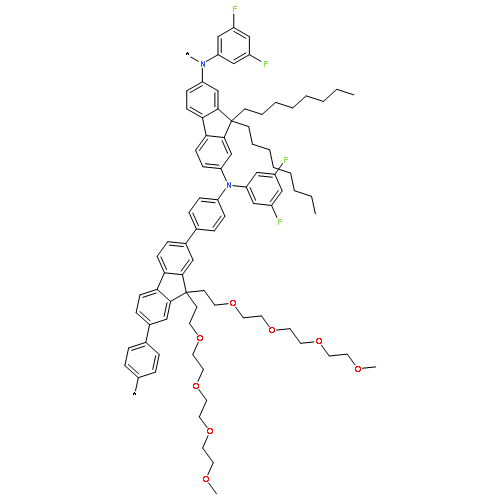 Poly[[(3,5-difluorophenyl)imino](9,9-dioctyl-9H-fluorene-2,7-diyl)[(3,5-difl
uorophenyl)imino]-1,4-phenylene[9,9-bis(3,6,9,12-tetraoxatridec-1-yl)-9
H-fluorene-2,7-diyl]-1,4-phenylene]