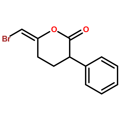 2H-Pyran-2-one,6-(bromomethylene)tetrahydro-3-phenyl-, (E)- (9CI)