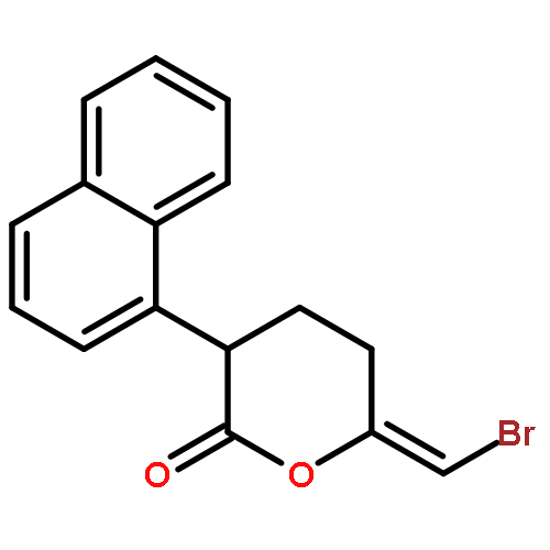 2H-Pyran-2-one,6-(bromomethylene)tetrahydro-3-(1-naphthalenyl)-, (6E)-