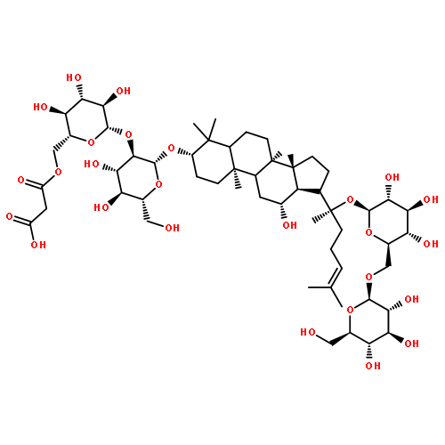 b-D-Glucopyranoside, (3b,12b)-20-[(6-O-b-D-glucopyranosyl-b-D-glucopyranosyl)oxy]-12-hydroxydammar-24-en-3-yl2-O-[6-O-(carboxyacetyl)-b-D-glucopyranosyl]-