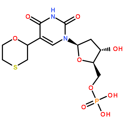 5'-URIDYLIC ACID, 2'-DEOXY-5-(1,4-OXATHIAN-2-YL)-, (R)-