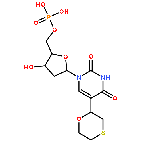 5'-Uridylic acid, 2'-deoxy-5-(1,4-oxathian-2-yl)-, (S)-