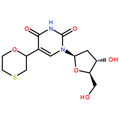 URIDINE, 2'-DEOXY-5-(1,4-OXATHIAN-2-YL)-, (R)-