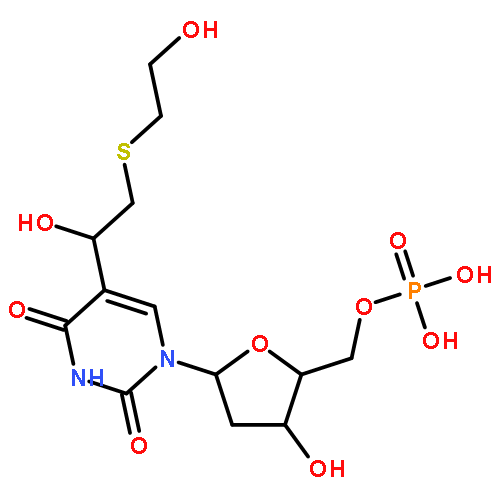 5'-Uridylic acid, 2'-deoxy-5-[1-hydroxy-2-[(2-hydroxyethyl)thio]ethyl]-, (S)-