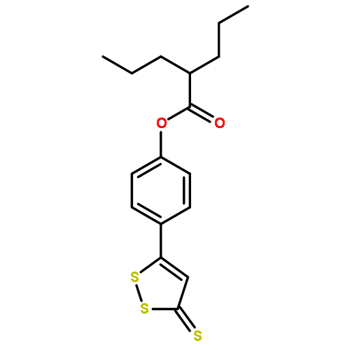 Pentanoic acid, 2-propyl-, 4-(3-thioxo-3H-1,2-dithiol-5-yl)phenyl ester