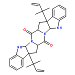 Pyrazino[1'',2'':1,5;4'',5'':1',5']dipyrrolo[2,3-b:2',3'-b']diindole-7,15(5H,7aH)-dione,8a,16a-bis(1,1-dimethyl-2-propen-1-yl)-5a,8,8a,13,13a,15a,16,16a-octahydro-,(5aS,7aS,8aR,13aS,15aS,16aR)-