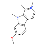 9H-Pyrido[3,4-b]indolium, 7-methoxy-1,2,9-trimethyl-