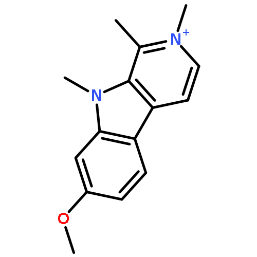 9H-Pyrido[3,4-b]indolium, 7-methoxy-1,2,9-trimethyl-