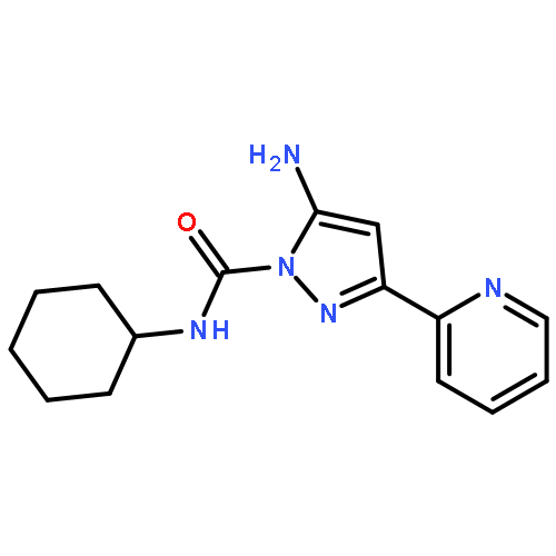 1H-Pyrazole-1-carboxamide, 5-amino-N-cyclohexyl-3-(2-pyridinyl)-