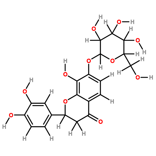 (Xi)-2-(3,4-Dihydroxy-phenyl)-7-beta(?)-D-glucopyranosyloxy-8-hydroxy-chroman-4-on