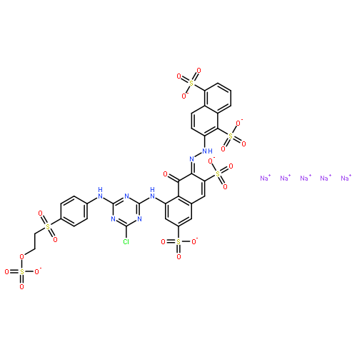 1,5-Naphthalenedisulfonicacid,2-[2-[8-[[4-chloro-6-[[4-[[2-(sulfooxy)ethyl]sulfonyl]phenyl]amino]-1,3,5-triazin-2-yl]amino]-1-hydroxy-3,6-disulfo-2-naphthalenyl]diazenyl]-,sodium salt (1:5)