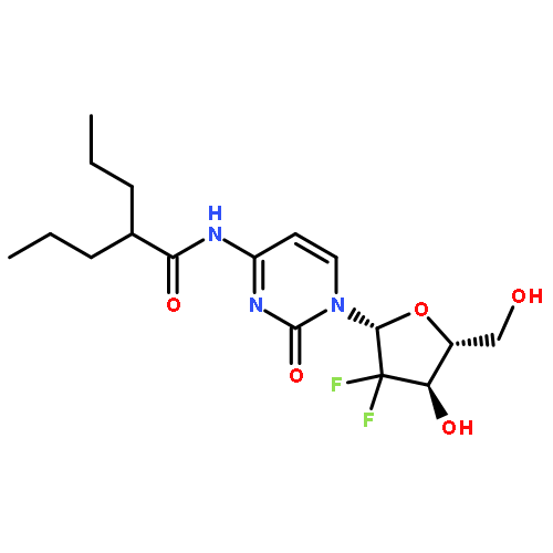 N-[1-[(2R,4R,5R)-3,3-difluoro-4-hydroxy-5-(hydroxymethyl)oxolan-2-yl]-2-oxopyrimidin-4-yl]-2-propylpentanamide