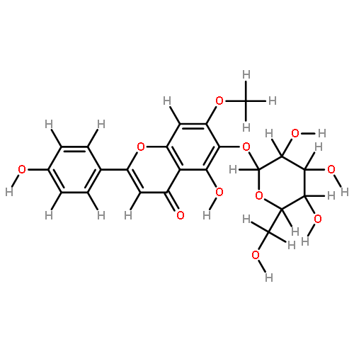 7-Me ether,6-O-beta-D-galactopyranoside-4',5,6,7-Tetrahydroxyflavone