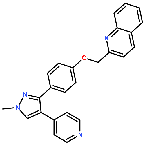 2-((4-(1-Methyl-4-(pyridin-4-yl)-1H-pyrazol-3-yl)phenoxy)methyl)quinoline