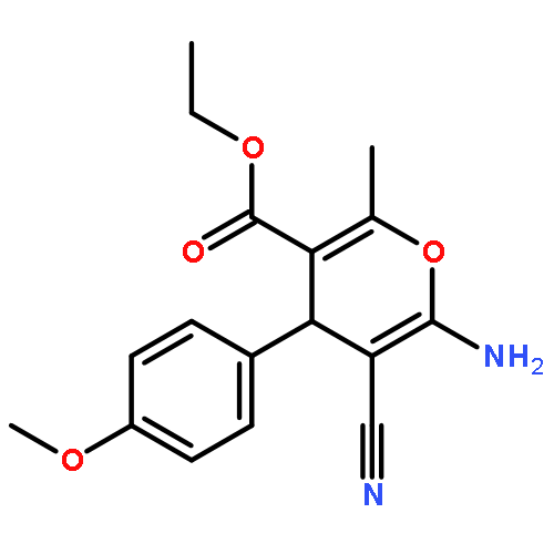 <br>6-Amino-5-cyano-4-(4-methoxy-phenyl)-2-methyl-4H-pyran-3-carboxylic acid et hyl ester