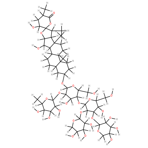 (22R,25R)-3beta,15alpha,23alpha-trihydroxy-5alpha-spirostan-26-one 3-O-alpha-L-arabinopyranosyl-(1->2)-O-[beta-D-xylopyranosyl-(1->3)]-O-beta-D-glucopyranosyl-(1->4)-O-[alpha-L-rhamnopyranosyl-(1->2)]-O-beta-D-galactopyranoside