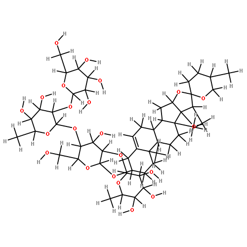 (25R)-3beta,17alpha-dihydroxyspirostan-5-ene-3-O-beta-D-glucopyranosyl-(1->2)-O-alpha-L-rhamnopyranosyl-(1->4)-O-[alpha-L-rhamnopyranosyl-(1->2)]-O-beta-D-glucopyranoside