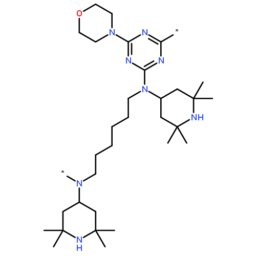 Poly[(6-morpholino-1,3,5-triazine-2,4-diyl)-((2,2,6,6-tetramethyl-4-piperidyl)imino)hexamethylene-((2,2,6,6-tetramethyl-4-piperidyl)imino)]