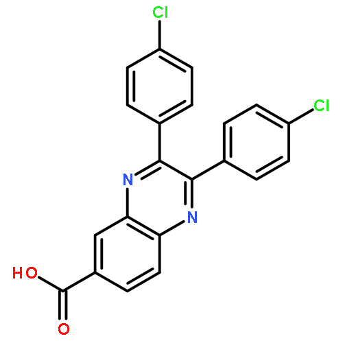 6-QUINOXALINECARBOXYLIC ACID, 2,3-BIS(4-CHLOROPHENYL)-