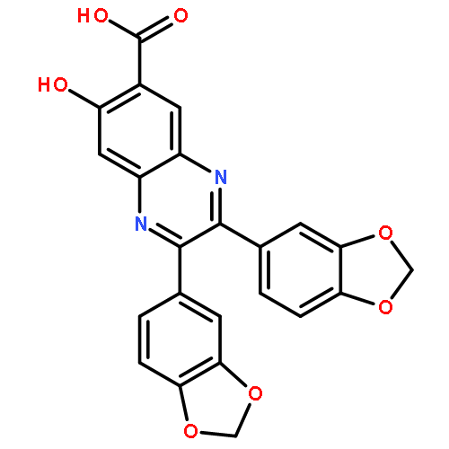 6-QUINOXALINECARBOXYLIC ACID, 2,3-BIS(1,3-BENZODIOXOL-5-YL)-7-HYDROXY-