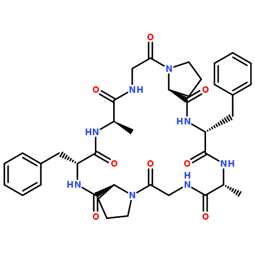 Cyclo(D-alanylglycyl-L-prolyl-D-phenylalanyl-D-alanylglycyl-L-prolyl-D-phenyl
alanyl)