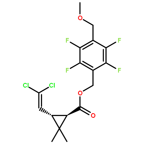 Cyclopropanecarboxylic acid, 3-(2,2-dichloroethenyl)-2,2-dimethyl-,[2,3,5,6-tetrafluoro-4-(methoxymethyl)phenyl]methyl ester, (1R,3S)-