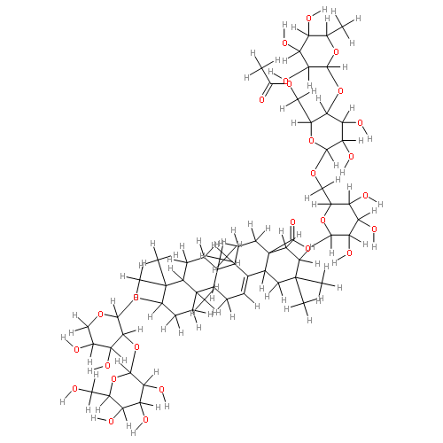 3-O-beta-D-glucopyranosyl-(1->2)-alpha-L-arabinopyranosylolean-12-en-28-oic acid 28-O-alpha-L-rhamnopyranosyl-(1->4)-6-O-acetyl-beta-D-glucopyranosyl-(1->6)-beta-D-glucopyranosyl ester